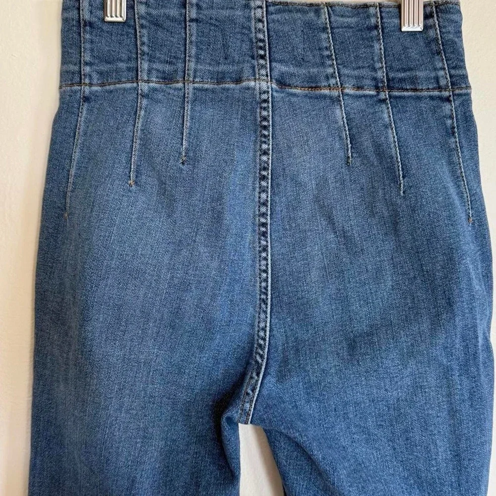 We the Free Jayde flare jeans high waisted denim retro western pleated size 26
